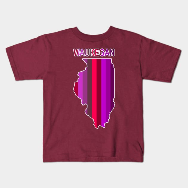 Purple Waukegan Kids T-Shirt by Vandalay Industries